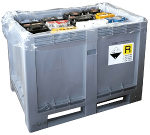Esempio di contenitore batterie al piombo o al litio esauste