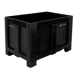 Contenitori deposito temporaneo rifiuti da demolizione cantiere edile - Box 600 pesante nero HDPE