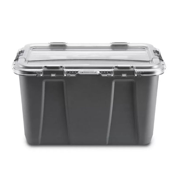 Cont. Ermetico 76 lt PP Grigio Trasp. - Ecoplast 2000