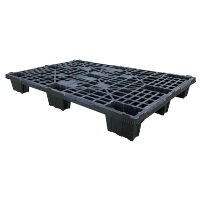 Pallet Plastica Sunbox 120x80cm - 9 Piedi, Polietilene, Nero, Incassabile - Foto 3
